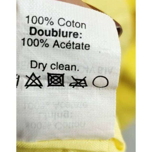 J Crew Factory Yellow Canary Textured Cotton Dress Pockets Lined 2 - Picture 10 of 14